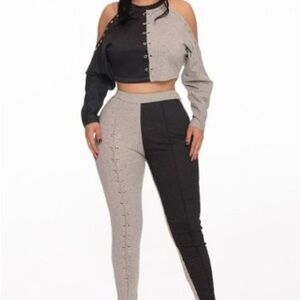 Stylish Black and Gray Women's Jumpsuit
